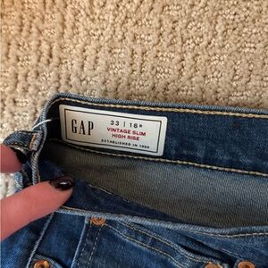 GAP Women's High Rise Vintage Slim Jeans - Deep Blue